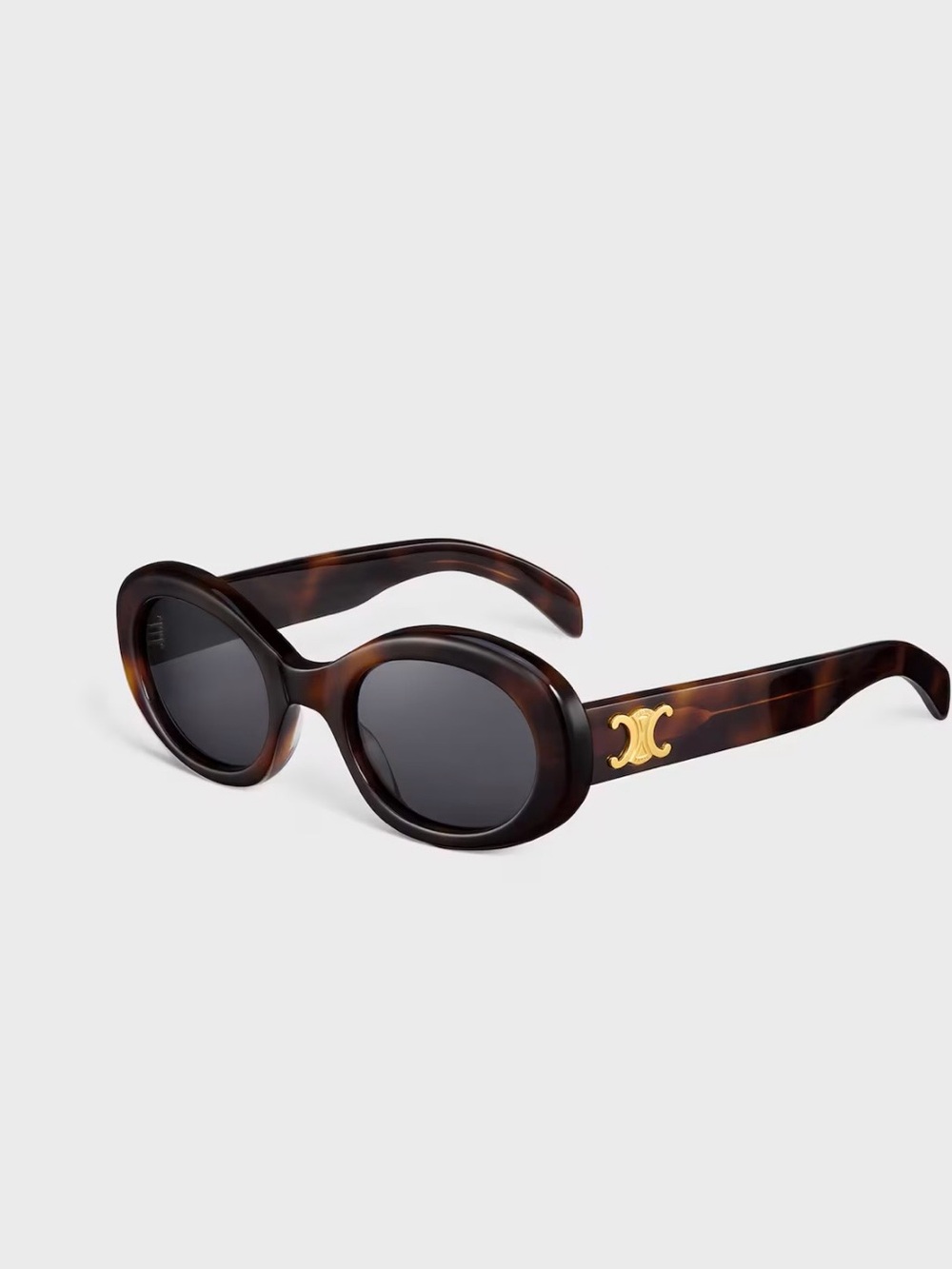 Celine Triomphe  01 SUNGLASSES IN ACETATE Oval Sunglasses with Gold Accent